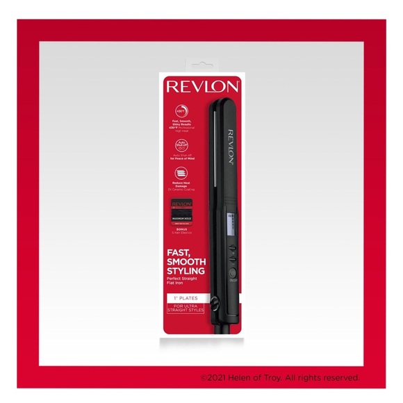 Revlon Perfect Heat 1" Ceramic Digital Flat Iron, Black- NIB - Picture 1 of 12